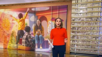 Ted Baker Morliee Crop Sweater worn by Elizabeth Schulze as seen in Good Morning America on  September 10, 2025