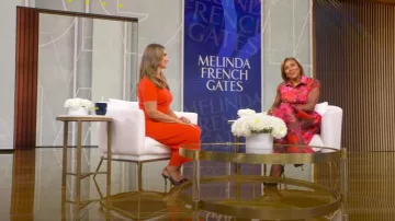 Malone Souliers 90mm Chrissy Pumps worn by Melinda French Gates as seen in Good Morning America on September 10, 2025