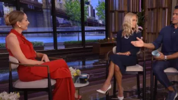 Silvia Tcherassi Canturipe Wide-Leg Pants worn by Joanne Froggatt as seen in LIVE with Kelly and Mark on September 10, 2025