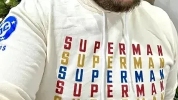 Superman 2025 Off-White hoodie worn by Superman (David Corenswet) as seen in Superman