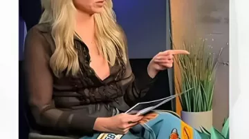 Access Hollywood 2025 Debbie Gibson Patch Jeans worn by Debbie Gibson in Access Hollywood