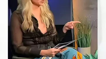 Access Hollywood 2025 Debbie Gibson Patch Jeans worn by Debbie Gibson in Access Hollywood