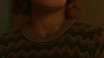 Will Trent S3 Erika Christensen Green Chevron Sweater worn by Angie Polaski (Erika Christensen) as seen in Will Trent (S03)