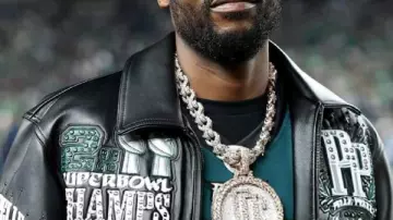 Meek Mill Eagles Blouson en cuir noir