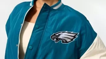 Philadelphia Eagles Midnight Blue Bomber Jacket worn by Travis Kelce in Controversial NFL jerseys ranked ????