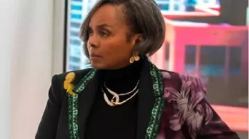 Beauty In Black Floral Butterfly Print Coat worn by her (Debbi Morgan) as seen in Beauty in Black (S01E02)