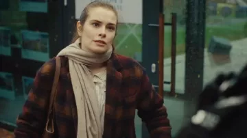 Mango PLaid Coat worn by Joanna (Rachel Shenton) as seen in The Rumour (S01E03)