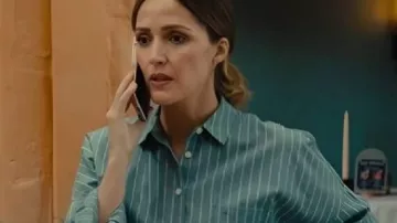 Platonic Green Striped Shirt worn by Sylvia (Rose Byrne) as seen in Platonic (S02E07)