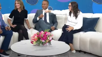 Manolo Blahnik Maysli 70 Nappa Slingback usado por Savannah Sellers como se ve en Today el 12 de septiembre de 2025