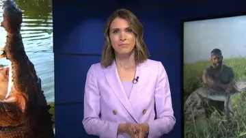 Blazer de mezcla de lino Reiss Hollie usado por Molly Hunter como se ve en Today el 13 de septiembre de 2025