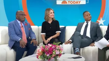 Cinq a Sept Keaton Dress worn by Savannah Guthrie as seen in Today on September 13, 2025