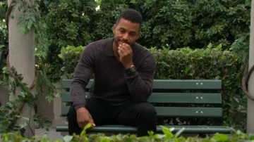 John Varvatos Oliver Polo in Black worn by Nate Hastings (Sean Dominic) as seen in The Young and the Restless on August 29, 2025