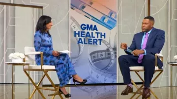 Suboo Shibori Ruched Dress worn by Tara Narula as seen in Good Morning America on September 10, 2025