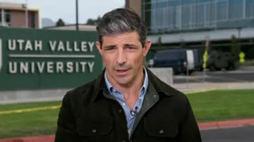 Polo Ralph Lauren Reversible Suede Taffeta Shirt Jacket worn by Matt Gutman as seen in Good Morning America on September 13, 2025