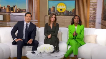 Simkhai Genna Ribbed Fit & Flare Dress worn by Rebecca Jarvis as seen in Good Morning America on September 13, 2025