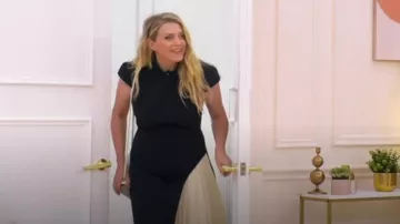 Karen Millen Petite Tailored Crepe High Neck Side Pleat Detail Midi Dress worn by Anna Williamson as seen in Celebs Go Dating (S14E17)