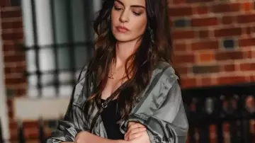 The Devil Wears Prada 2 Anne Hathaway Satin Jacket worn by Andy Sachs (Anne Hathaway) in The Devil Wears Prada 2