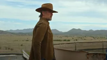 RRL Ralph Lauren Tan Suede Western Leather Snap Jacket worn by Staten Kirkland (Josh Duhamel) as seen in Ransom Canyon (S01E08)