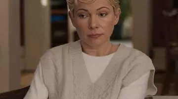 Dying for Sex 2025 Michelle Williams Chaleco de suéter usado por Molly Kochan (Michelle Williams) en Dying for Sex (S01)