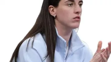 Indiana Fever v Atlanta Dream Caitlin Clark Blue Jacket