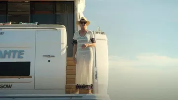 Eres Luna Striped Crocheted Cotton-blend Dress worn by Laura (Robin Wright) as seen in The Girlfriend (S01E02)