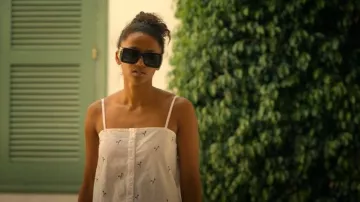 Mango Embroidered Two-piece Pyjamas worn by Brigitte (Shalom Brune-Franklin) as seen in The Girlfriend (S01E02)
