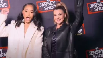 Marella Leather Coat - Black worn by Lauren Sorrentino as seen in Jersey Shore: Family Vacation (S08E16)