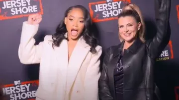 Sandro Martigues Wool Blend Oversized Coat worn by Nikki Hall as seen in Jersey Shore: Family Vacation (S08E16)