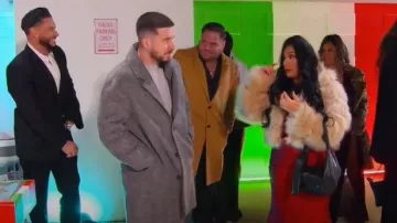 Nookie Tatiana Faux Fur Crop Jacket worn by Deena Nicole Cortese as seen in Jersey Shore: Family Vacation (S08E16)