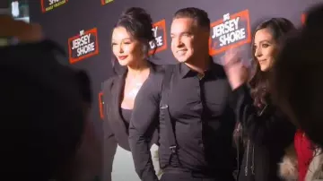 Club L London Capital Black Tailored Blazer Mini Dress With Side Drape worn by Jenni Farley as seen in Jersey Shore: Family Vacation (S08E16)