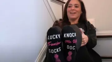 Zmart Pregnancy Gifts Ideas - Pregnancy Socks for Expecting Mom, Expecting Mother's Day Gifts worn by Sammi Giancola as seen in Jersey Shore: Family Vacation (S08E16)