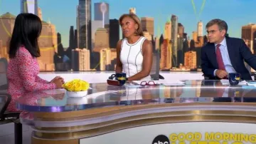 AFRM Mirza Ruched Mini Dress worn by Tara Narula as seen in Good Morning America on  September 15, 2025