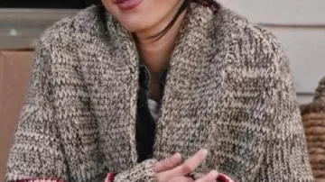 Grey Aztec Print Cardigan worn by Monica Dutton (Kelsey Chow) in Yellowstone S05