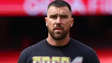 Eagles vs Chiefs Black T-Shirt worn by Travis Kelce in Philadelphia Eagles vs Kansas City Chiefs Game Highlights | 2025 NFL Season Week 2