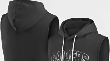 Las Vegas Raiders Sideline Sleeveless Hoodie worn by Donny Osmond in Los Angeles Chargers vs Las Vegas Raiders Game Highlights | 2025 NFL Season Week 2