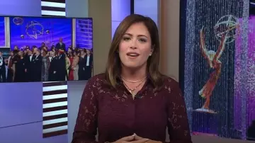 Ann Taylor Belted Lace Midi Shirtdress worn by Chloe Melas as seen in Today on September 15, 2025