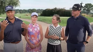 PXG Golf Ball Motif Sleeveless Top worn by Dylan Dreyer as seen in Today on September 15, 2025