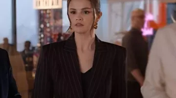 Only Murders in the Building S5 Selena Gomez Black Striped Blazer worn by Mabel Mora (Selena Gomez) in Only Murders in the Building (S05)