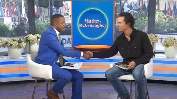 Billy Reid Savoy Suede Workshirt worn by Matthew McConaughey as seen in Today on September 16, 2025