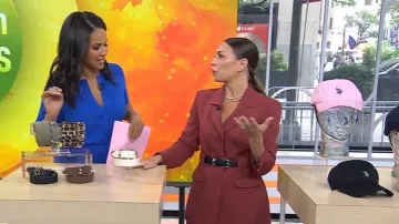 Cinturones de cuero Risantry con hebilla dorada usados por Melissa como se ve en Today el 16 de septiembre de 2025