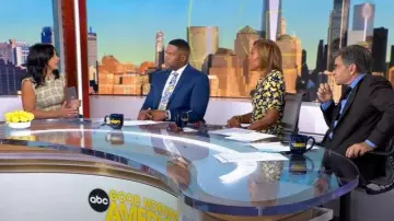 Rabanne Tartan Check Maxi Dress worn by Tara Narula as seen in Good Morning America on September 16, 2025