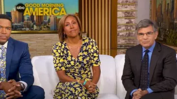 Diane von Furstenberg Koren Robe réversible en maille portée par Robin Roberts telle que vue dans Good Morning America le 16 septembre 2025