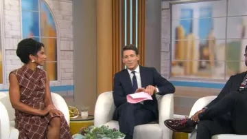 Vestido de Simkhai Burke usado por Adriana Díaz como se ve en CBS Mornings el 15 de septiembre de 2025