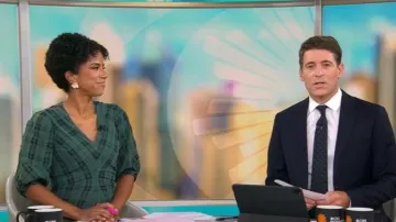 Vestido a cuadros Emmaline de Tanya Taylor usado por Adriana Díaz como se ve en CBS Mornings el 16 de septiembre de 2025