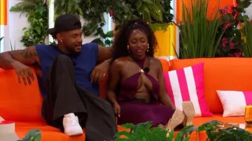 Missguided Elegant Halter Neck Maxi Dress worn by Vickala Gray as seen in Love Island Games (S02E01)