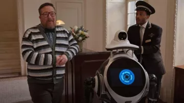 Scotch & soda Crochet Dropped Shoulder Cardigan worn by Howard (Michael Cyril Creighton) as seen in Only Murders in the Building (S05E04)