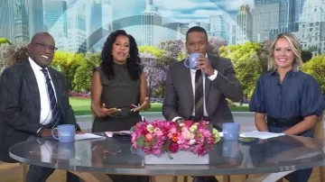 Eliza J Puff Sleeve Shirtdress worn by Dylan Dreyer as seen in Today on September 17, 2025