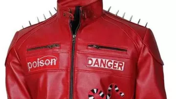 Soy Serpiente Venenosa Chaqueta de Cuero Roja