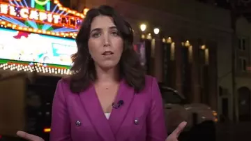 White House Black Market Ultra Suede Studio Blazer worn by Liz Kreutz as seen in Today on September 18, 2025