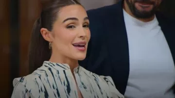 3.1 Phillip Lim White/Black Printed Long Sleeve Pleated Midi Dress. worn by Olivia Culpo as seen in Next Gen Chef (S01E03)